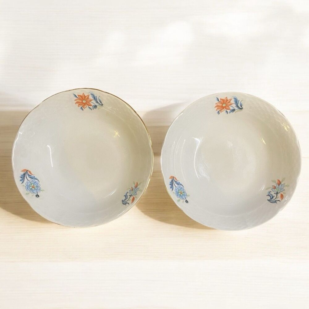 2 Vtg IMARI by EUROPA Fine Porcelain ~5” Dessert Bowls Made in Czechoslovakia